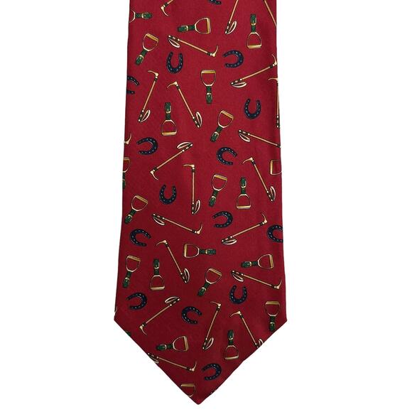 NWT Tommy Hilfiger Mens Equine Imported Silk Tie - Picture 2 of 5